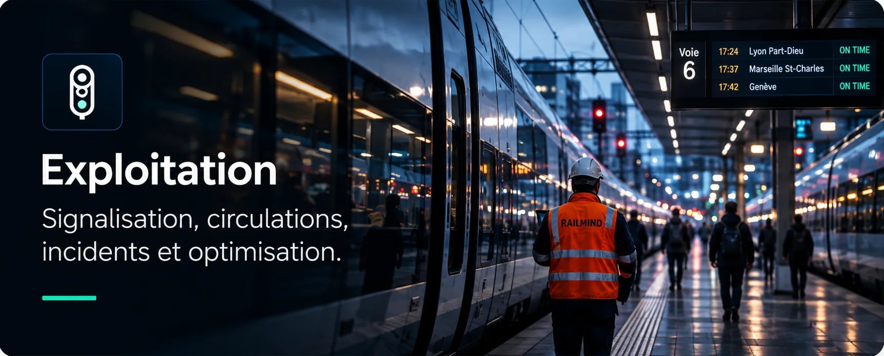 Exploitation — Signalisation, circulations, incidents et optimisation.