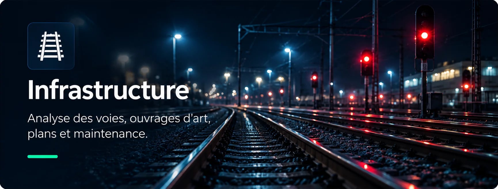 Infrastructure — Analyse des voies, ouvrages d'art, plans et maintenance.