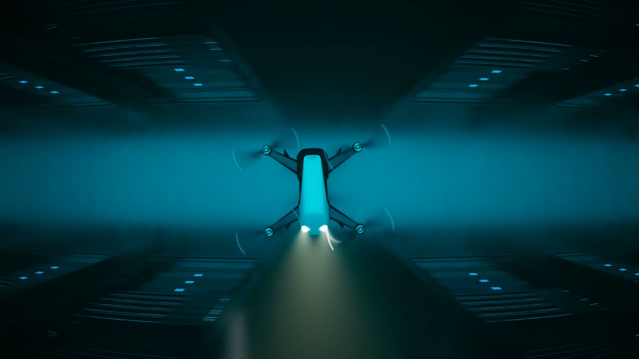 Drone scannant une voie ferrée avec superposition d'analyse